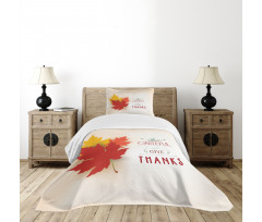 Maple Leaves with Phrase Bedspread Set