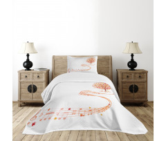 Music Sheet and Notes Bedspread Set