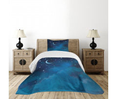 Watercolor Night Sky Bedspread Set