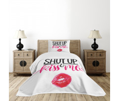 Lipstick Stain Lettering Bedspread Set