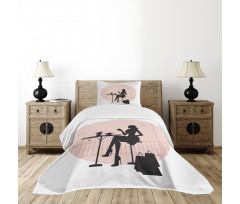 Silhouette Girl Bedspread Set