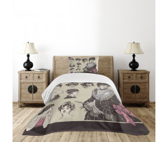 Retro Lady Bedspread Set