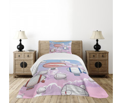 Zeppelins in the Sky Bedspread Set