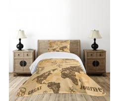 World Map Rope Knots Bedspread Set