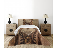 Heart Form and Rivets Bedspread Set