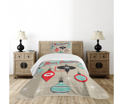 Retro Noel Slogan Bedspread Set