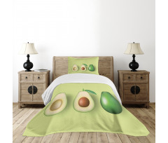 Realistic Half Avocado Bedspread Set