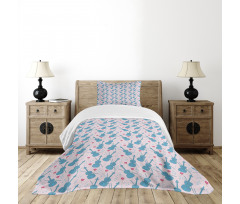Violin with Notes Pattern Bedspread Set