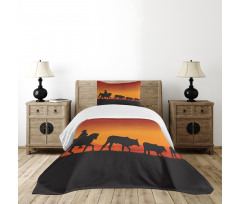 Silhouette Farm Cow Herd Bedspread Set