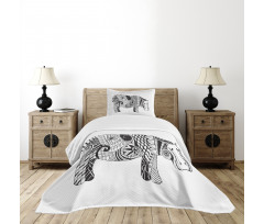 Hippo Geometric Ornament Bedspread Set