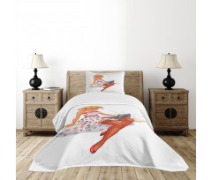 Short Hair Blondie Bedspread Set