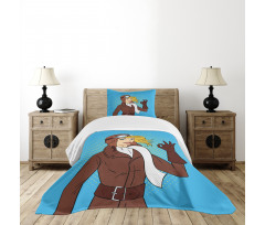 Pop Art Woman Pilot Bedspread Set