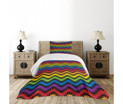 Jagged Zigzag Pattern Bedspread Set