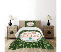 Kiss Me Im Irish Clovers Bedspread Set