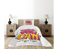 Yes You Can Word Bubble Bedspread Set