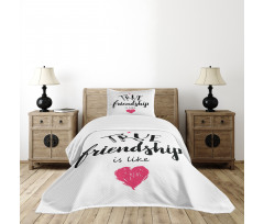 True Friendship and Heart Bedspread Set