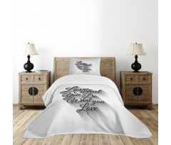 Manuscript Lettering Bedspread Set