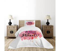 Follow Your Heart Phrase Bedspread Set