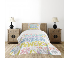 Boho Floral Girl Power Bedspread Set