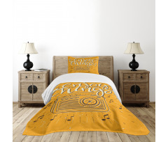 Retro Radio Playing Music Bedspread Set