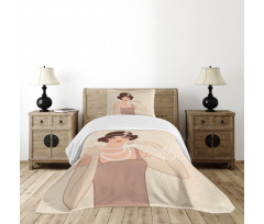 Brunette Flapper Bedspread Set