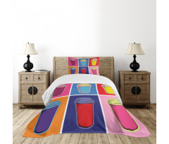 Modern Pop Art Cups Bedspread Set