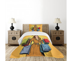 Pop Art Shopping Bedspread Set