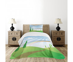 Rainbow on a Meadow Road Bedspread Set