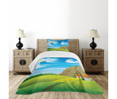 Tree House and Mountains Bedspread Set