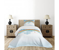 Colorful Rainbow Arc Bedspread Set