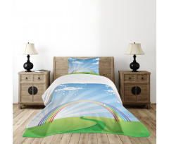 Sun Beams Behind a Hill Bedspread Set