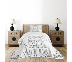 Lettering Words and Sun Bedspread Set