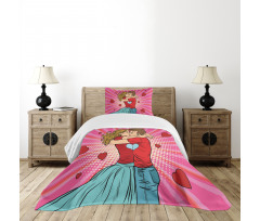 Pop Art Romantic Date Bedspread Set