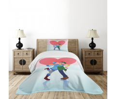 Winter Love Theme Bedspread Set