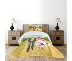 Couple in Vineyard Bedspread Set