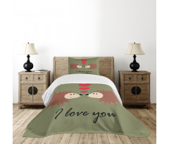 Loving Animal Couple Bedspread Set