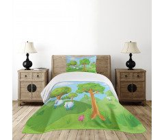 Lambs on Grasses Bedspread Set