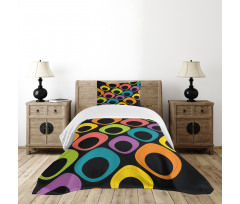 Colorful Oval Motifs Bedspread Set