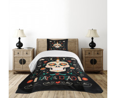 Calavera and Candle Bedspread Set