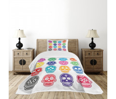 Cartoon Style Skull Bedspread Set