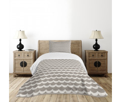 Fish Scale Wavy Rows Bedspread Set