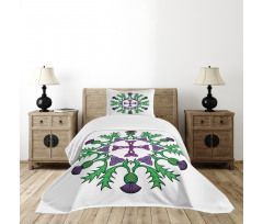 Abstract Thistle Wreath Bedspread Set