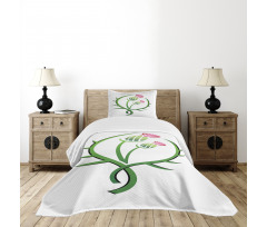 Graphic Flower Bedspread Set