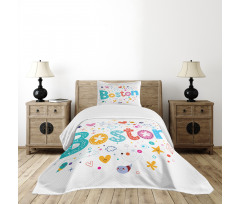 Doodle Hand Drawn Bedspread Set