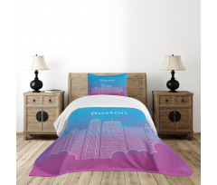 Buildings and Clouds Bedspread Set