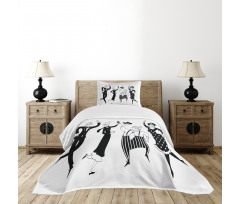 Cartoon Couples Bedspread Set