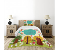 Doodle Nature Woodland Bedspread Set