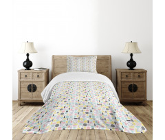 Ornamental Shapes Pattern Bedspread Set