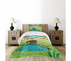 Jungle Bear Giraffe Bedspread Set