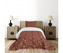 Antique Oriental Pattern Bedspread Set